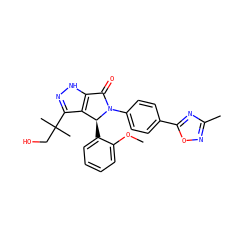 COc1ccccc1[C@H]1c2c(C(C)(C)CO)n[nH]c2C(=O)N1c1ccc(-c2nc(C)no2)cc1 ZINC000096177146