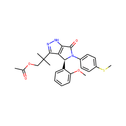 COc1ccccc1[C@H]1c2c(C(C)(C)COC(C)=O)n[nH]c2C(=O)N1c1ccc(SC)cc1 ZINC000096176958