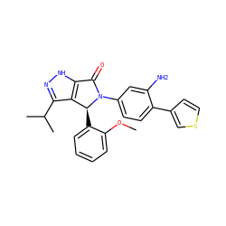COc1ccccc1[C@H]1c2c(C(C)C)n[nH]c2C(=O)N1c1ccc(-c2ccsc2)c(N)c1 ZINC000096177247