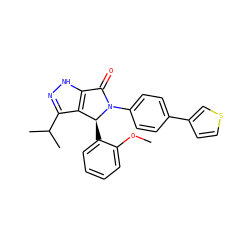COc1ccccc1[C@H]1c2c(C(C)C)n[nH]c2C(=O)N1c1ccc(-c2ccsc2)cc1 ZINC000096177087