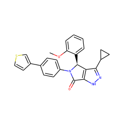 COc1ccccc1[C@H]1c2c(C3CC3)n[nH]c2C(=O)N1c1ccc(-c2ccsc2)cc1 ZINC000096177091