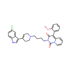 COc1ccccc1-c1c(=O)n(CCCCN2CC=C(c3c[nH]c4ccc(Cl)cc34)CC2)c(=O)n2ccccc12 ZINC000299857663