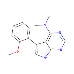 COc1ccccc1-c1c[nH]c2ncnc(N(C)C)c12 ZINC000224876644