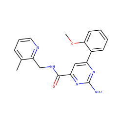 COc1ccccc1-c1cc(C(=O)NCc2ncccc2C)nc(N)n1 ZINC000045348578