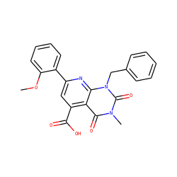 COc1ccccc1-c1cc(C(=O)O)c2c(=O)n(C)c(=O)n(Cc3ccccc3)c2n1 ZINC000008185433