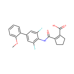 COc1ccccc1-c1cc(F)c(NC(=O)C2=C(C(=O)O)CCC2)c(F)c1 ZINC000013534070