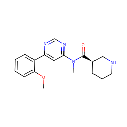 COc1ccccc1-c1cc(N(C)C(=O)[C@@H]2CCCNC2)ncn1 ZINC000117318066