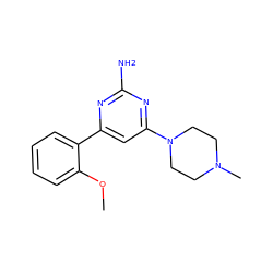 COc1ccccc1-c1cc(N2CCN(C)CC2)nc(N)n1 ZINC000040429654