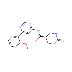 COc1ccccc1-c1cc(NC(=O)[C@@H]2CCC(=O)NC2)ncn1 ZINC000117308048