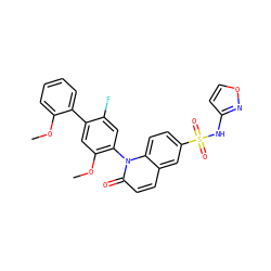 COc1ccccc1-c1cc(OC)c(-n2c(=O)ccc3cc(S(=O)(=O)Nc4ccon4)ccc32)cc1F ZINC001772649669