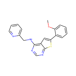 COc1ccccc1-c1cc2c(NCc3ccccn3)ncnc2s1 ZINC000299861369
