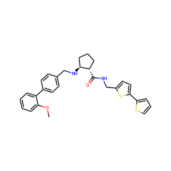COc1ccccc1-c1ccc(CN[C@H]2CCC[C@@H]2C(=O)NCc2ccc(-c3cccs3)s2)cc1 ZINC000028336846