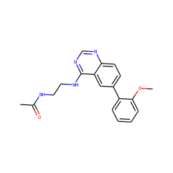 COc1ccccc1-c1ccc2ncnc(NCCNC(C)=O)c2c1 ZINC000004264666