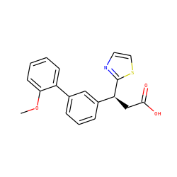 COc1ccccc1-c1cccc([C@H](CC(=O)O)c2nccs2)c1 ZINC001772638157