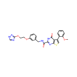 COc1ccccc1-c1csc2nc(C(=O)NCc3cccc(OCCOc4nc[nH]n4)c3)[nH]c(=O)c12 ZINC000114403438