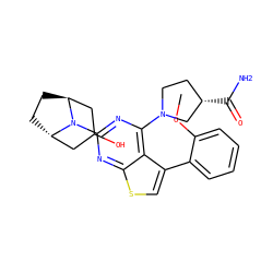 COc1ccccc1-c1csc2nc(N3[C@H]4CC[C@H]3CC(O)C4)nc(N3CC[C@H](C(N)=O)C3)c12 ZINC000223006384