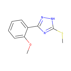 COc1ccccc1-c1n[nH]c(SC)n1 ZINC000013521138