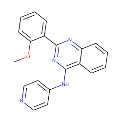 COc1ccccc1-c1nc(Nc2ccncc2)c2ccccc2n1 ZINC000004258446
