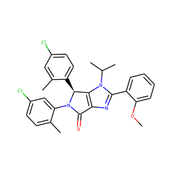 COc1ccccc1-c1nc2c(n1C(C)C)[C@H](c1ccc(Cl)cc1C)N(c1cc(Cl)ccc1C)C2=O ZINC000169705368