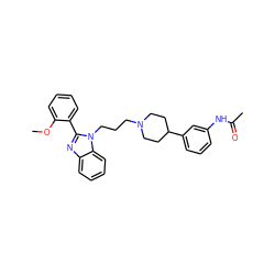 COc1ccccc1-c1nc2ccccc2n1CCCN1CCC(c2cccc(NC(C)=O)c2)CC1 ZINC000071329300