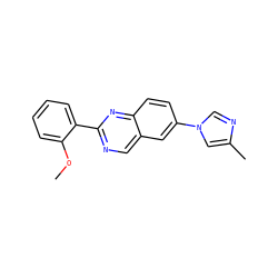 COc1ccccc1-c1ncc2cc(-n3cnc(C)c3)ccc2n1 ZINC000117239172