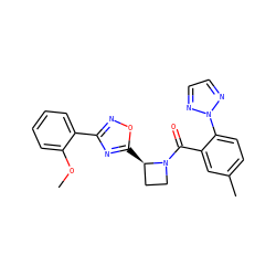 COc1ccccc1-c1noc([C@@H]2CCN2C(=O)c2cc(C)ccc2-n2nccn2)n1 ZINC000218118963