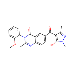COc1ccccc1-n1c(C)nc2ccc(C(=O)c3c(C)nn(C)c3O)cc2c1=O ZINC000299831520
