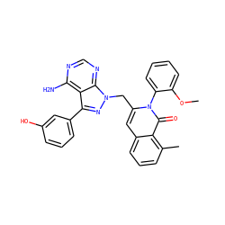 COc1ccccc1-n1c(Cn2nc(-c3cccc(O)c3)c3c(N)ncnc32)cc2cccc(C)c2c1=O ZINC000088345862