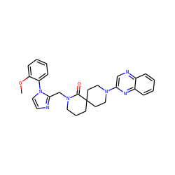 COc1ccccc1-n1ccnc1CN1CCCC2(CCN(c3cnc4ccccc4n3)CC2)C1=O ZINC000096173150