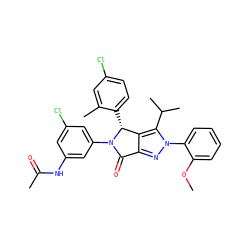 COc1ccccc1-n1nc2c(c1C(C)C)[C@@H](c1ccc(Cl)cc1C)N(c1cc(Cl)cc(NC(C)=O)c1)C2=O ZINC000224077525