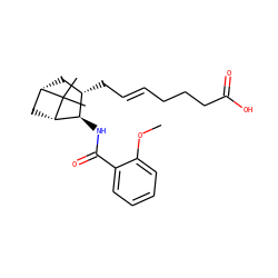 COc1ccccc1C(=O)N[C@@H]1[C@@H](C/C=C/CCCC(=O)O)C[C@H]2C[C@@H]1C2(C)C ZINC000026493392