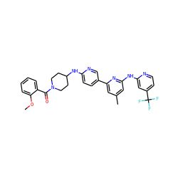 COc1ccccc1C(=O)N1CCC(Nc2ccc(-c3cc(C)cc(Nc4cc(C(F)(F)F)ccn4)n3)cn2)CC1 ZINC001772579116