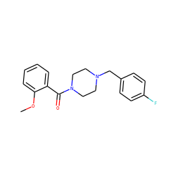 COc1ccccc1C(=O)N1CCN(Cc2ccc(F)cc2)CC1 ZINC000019789525