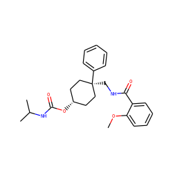 COc1ccccc1C(=O)NC[C@]1(c2ccccc2)CC[C@H](OC(=O)NC(C)C)CC1 ZINC000100764061