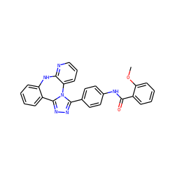 COc1ccccc1C(=O)Nc1ccc(-c2nnc3n2-c2cccnc2Nc2ccccc2-3)cc1 ZINC000141362524