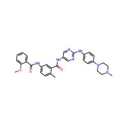 COc1ccccc1C(=O)Nc1ccc(C)c(C(=O)Nc2cnc(Nc3ccc(N4CCN(C)CC4)cc3)nc2)c1 ZINC000053214524