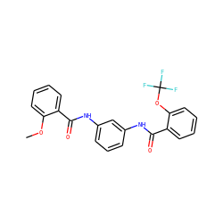 COc1ccccc1C(=O)Nc1cccc(NC(=O)c2ccccc2OC(F)(F)F)c1 ZINC000169304991