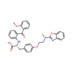 COc1ccccc1C(=O)c1ccccc1N[C@H](Cc1ccc(OCCN(C)c2nc3ccccc3o2)cc1)C(=O)O ZINC000004137604