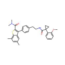 COc1ccccc1C1(C(=O)NCCc2ccc(-c3c(C(=O)N(C)C)sc4c(C)cc(C)cc34)cc2)CC1 ZINC000066104058