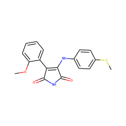 COc1ccccc1C1=C(Nc2ccc(SC)cc2)C(=O)NC1=O ZINC000014946029