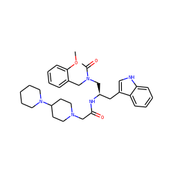 COc1ccccc1CN(C[C@@H](Cc1c[nH]c2ccccc12)NC(=O)CN1CCC(N2CCCCC2)CC1)C(C)=O ZINC000027420245