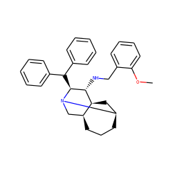 COc1ccccc1CN[C@@H]1[C@H]2C[C@H]3CCC[C@H]2CN3[C@H]1C(c1ccccc1)c1ccccc1 ZINC000253694722
