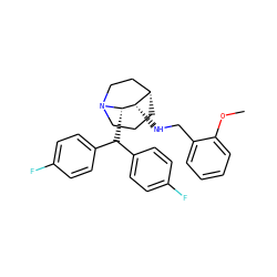 COc1ccccc1CN[C@H]1[C@H]2CCCN(CC2)[C@H]1C(c1ccc(F)cc1)c1ccc(F)cc1 ZINC000028011732