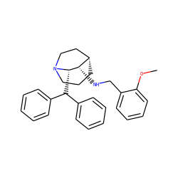 COc1ccccc1CN[C@H]1[C@H]2CCCN(CC2)[C@H]1C(c1ccccc1)c1ccccc1 ZINC000040525996
