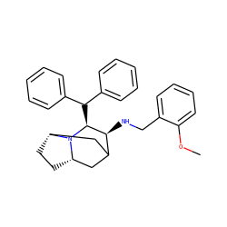 COc1ccccc1CN[C@H]1C2C[C@@H]3CC[C@H](C2)N3[C@H]1C(c1ccccc1)c1ccccc1 ZINC000058513386