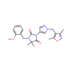 COc1ccccc1CN1C(=O)N(c2cnn(Cc3c(C)noc3C)c2)C(=O)C1(C)C ZINC000115731858