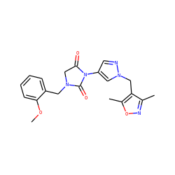 COc1ccccc1CN1CC(=O)N(c2cnn(Cc3c(C)noc3C)c2)C1=O ZINC000115732416