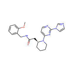 COc1ccccc1CNC(=O)C[C@@H]1CCCCN1c1ccnc(-n2ccnc2)n1 ZINC000035274908