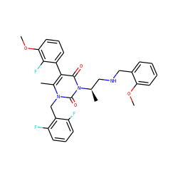 COc1ccccc1CNC[C@@H](C)n1c(=O)c(-c2cccc(OC)c2F)c(C)n(Cc2c(F)cccc2F)c1=O ZINC000028260190
