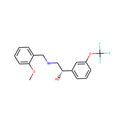 COc1ccccc1CNC[C@@H](O)c1cccc(OC(F)(F)F)c1 ZINC000014966774